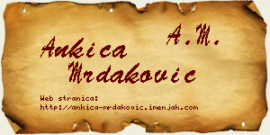Ankica Mrdaković vizit kartica